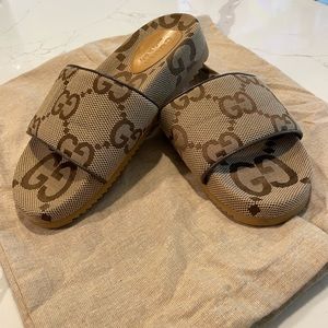 Gucci Maxi GG Canvas Slide Sandal